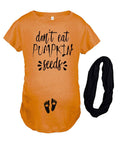 Funny Fall Maternity Top, Orange Maternity Gift Set - Don't eat Pumpkin Seeds