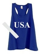 Toddler Racer Back Flowy Tank Top + Headband Set - USA