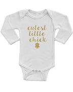 PandoraTees Infant Long Sleeve Onesie - Cutiest Lil Chick