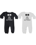 Twin Collection - 2 piece Long Sleeve Romper Set - We Have Arrived