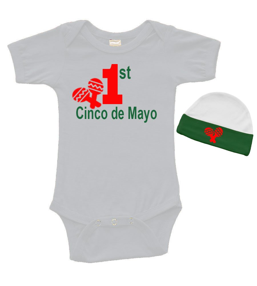 Short Sleeve Bodysuit & Cap Set - 1st Cinco de Mayo