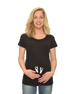 Maternity Short Sleeve T-Shirt - Baby Feet