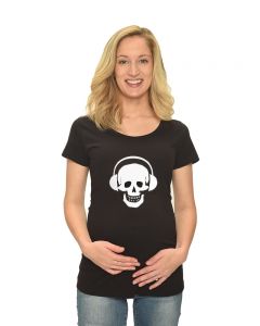 Maternity T-shirt - Skull Headphones