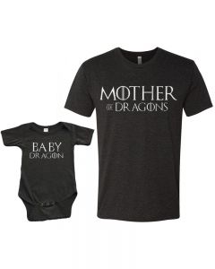 Mother of Dragons & Baby Dragon -T Shirt & Bodysuit Set