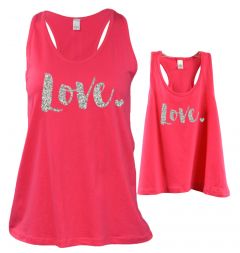 Mother Daughter Outfit-Love-Racer Back Flow Tank Top 