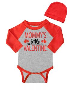 Mommy's Little Valentine Baby Bodysuit, Valentine's Day Baby Outfit