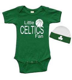Short Sleeve Bodysuit & Cap Set - Little Celtics Fan
