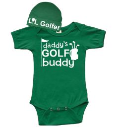 Daddys Golf Buddy, Short Sleeve Bodysuit and Cap Set