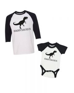 Daddysaurus/Babysaurus - Raglan Onesie & Adult Raglan T-Shirt 