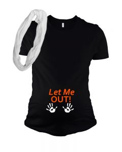 PandoraTees Halloween Maternity T Shirt - Let Me Out