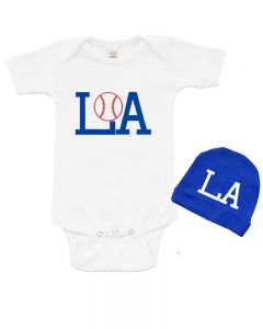 LA Baseball Baby Bodysuit and Cap Set