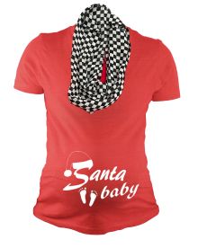 Christmas Maternity  Top, Pregnancy Gift Set - Santa baby