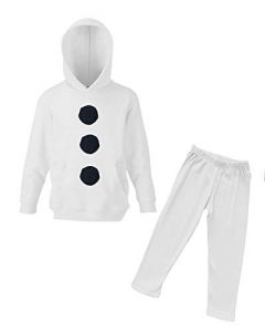 Kids Snowman Costume - Fleece Hoodie and Pant Set