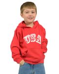Infant Fleece Hooded Pullover-USA, Red, 12-18m
