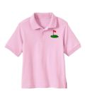 PandoraTees Toddler Boys' Girls' Short Sleeve Golf Polo Shirt, Kids Golf Design Shirt, Kids Golf Gift (US, Age, 2 Years, Pink)
