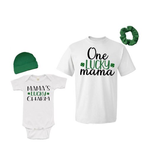 One Lucky Mama Set, Mom and Child Set, Two Piece Set
