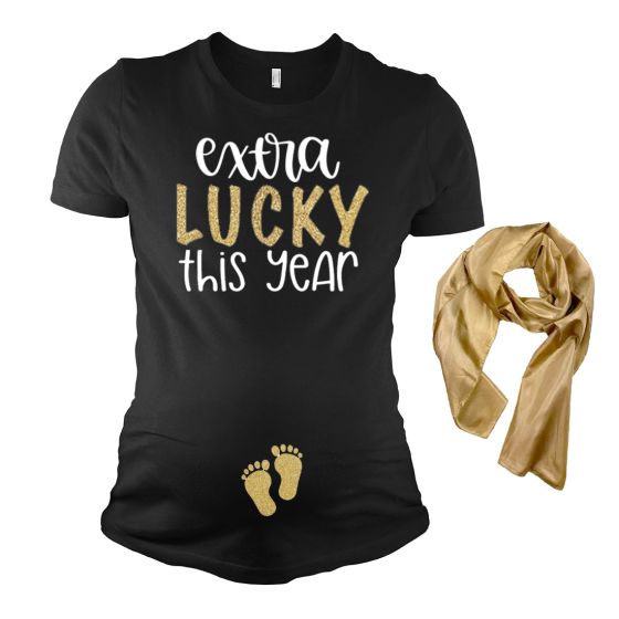 Patrick's Day Maternity Shirt Personalized Extra Lucky This Year Pregnancy Announcement St 